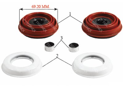 CALIPER TAPPET & BOOT SET 69 MM
