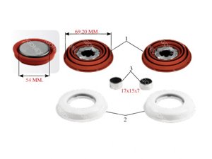 CALIPER TAPPET & BOOT SET 69 MM - 10.10123